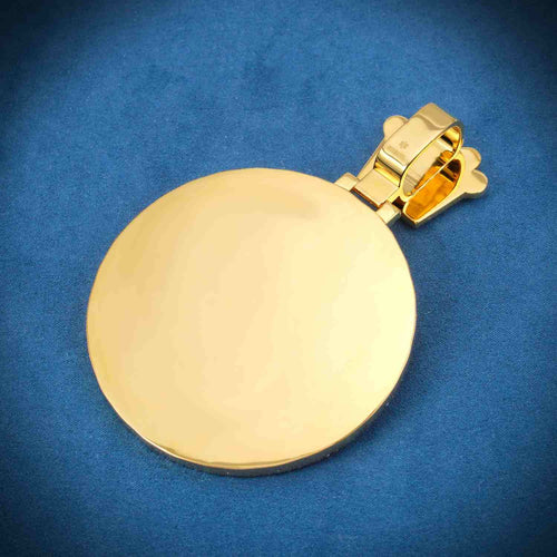 "D BO" Custom Moissanite Pendant 14K Gold back