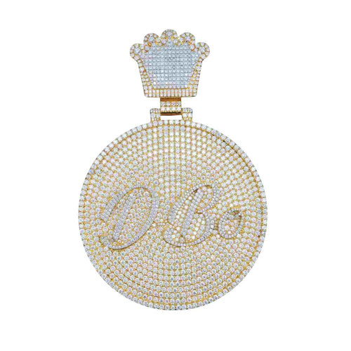 "D BO" Custom Moissanite Pendant 14K Gold 1