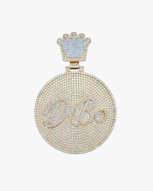 "D BO" Custom Moissanite Pendant 14K Gold 1