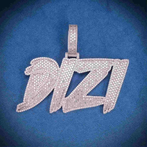 "DIZI" Custom Moissanite Pendant 14K Gold 1