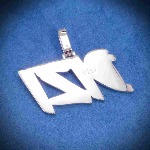 "DIZI" Custom Moissanite Pendant 14K Gold back