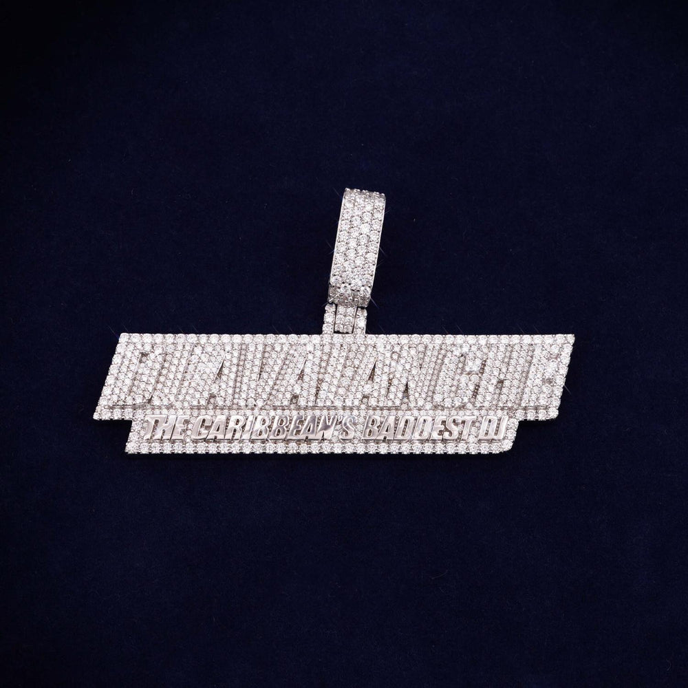 DJ AVAIANCHE Custom Moissanite Name Pendant 14K Gold icecartel main