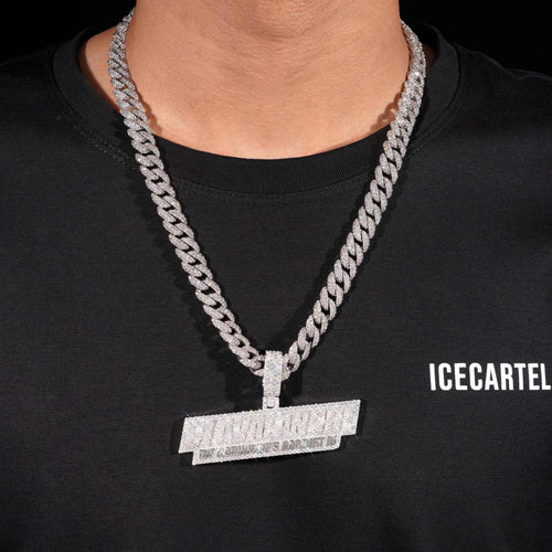 DJ AVAIANCHE Custom Moissanite Name Pendant 14K Gold icecartel model