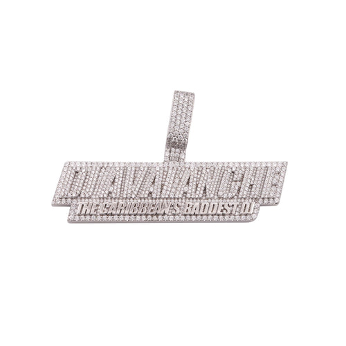 DJ AVAIANCHE Custom Moissanite Name Pendant 14K Gold icecartel white