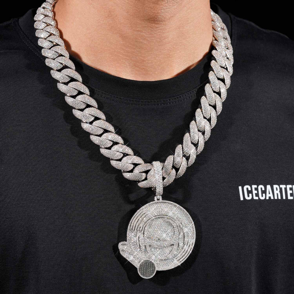 Moissanite Rapper Logo Custom Pendant 14K Gold