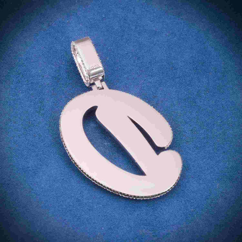 "D" Custom Moissanite Pendant 14K Gold back