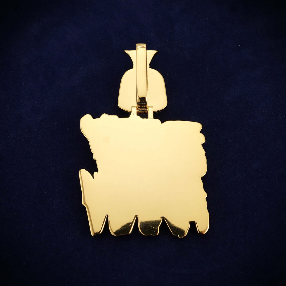 FETTY MANN Custom Name Moissanite Pendant 14K Gold icecartel back