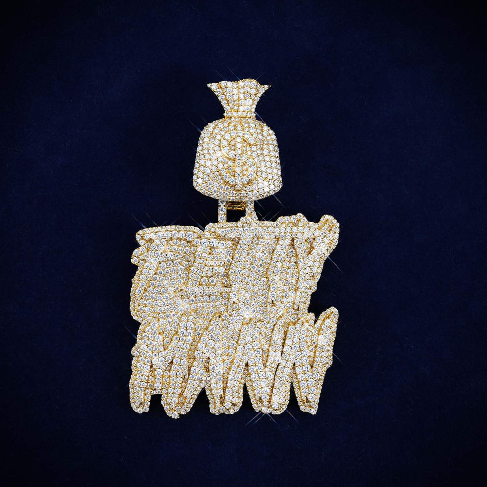 FETTY MANN Custom Name Moissanite Pendant 14K Gold icecartel main