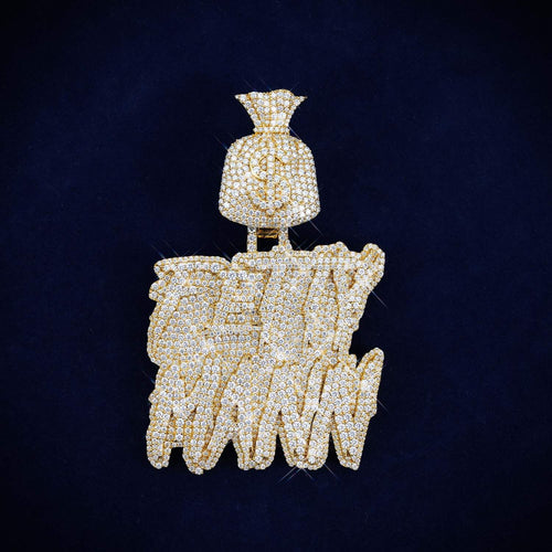 FETTY MANN Custom Name Moissanite Pendant 14K Gold icecartel main