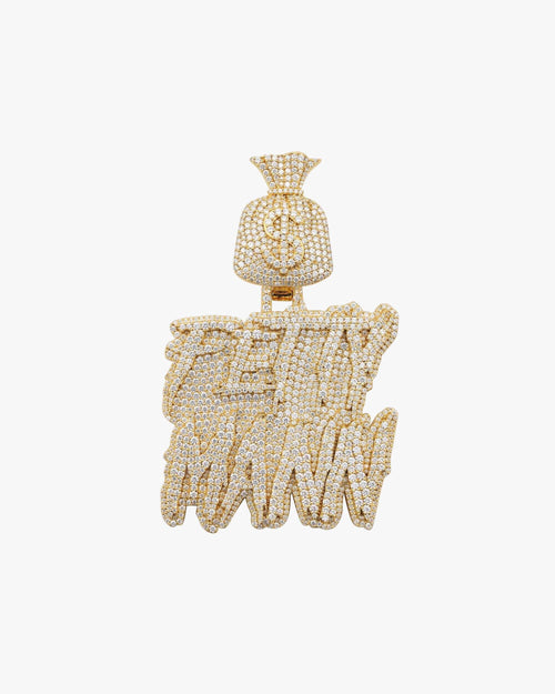 FETTY MANN Custom Name Moissanite Pendant 14K Gold icecartel white