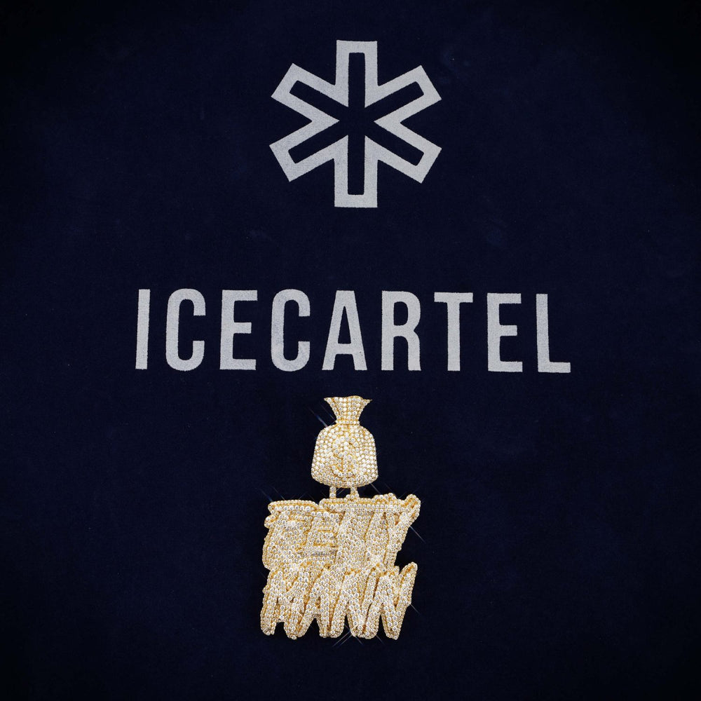 FETTY MANN Custom Name Moissanite Pendant 14K Gold icecartel