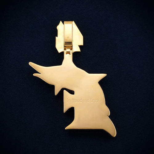 "F" Custom Moissanite Pendant 14K Gold back