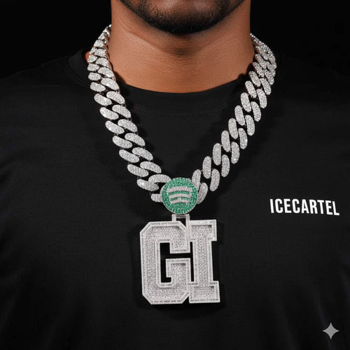 "GI" Custom Moissanite Pendant 14K Gold