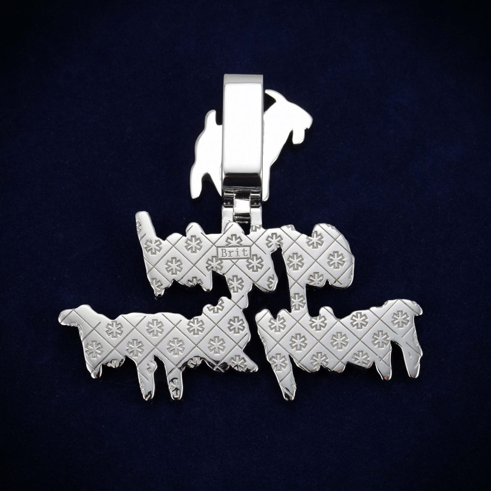 GOAT Certified Pretty Stepper Custom Moissanite Pendant 14K Gold icecartel back
