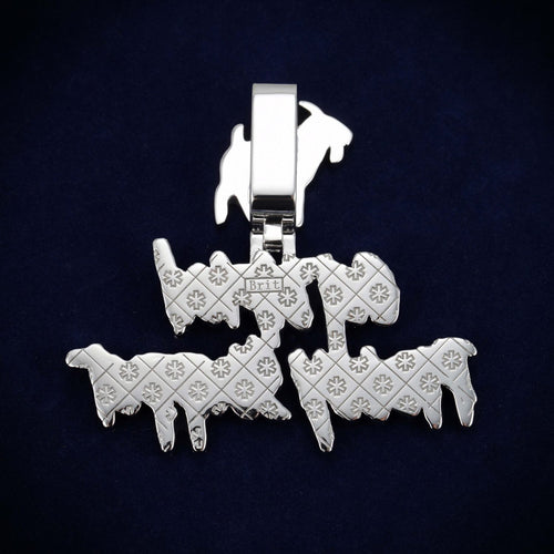 GOAT Certified Pretty Stepper Custom Moissanite Pendant 14K Gold icecartel back