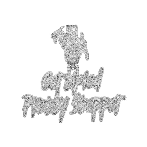 GOAT Certified Pretty Stepper Custom Moissanite Pendant 14K Gold icecartel main1