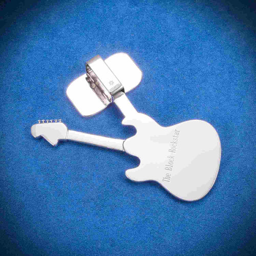 "GUITAR" Custom Moissanite Pendant 14K Gold back