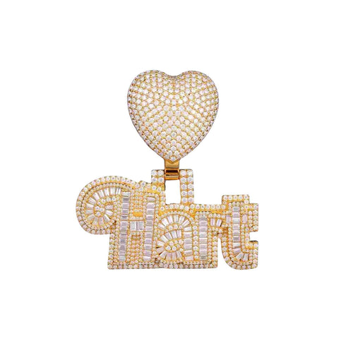 "HART" Custom Moissanite Pendant 14k Gold 1