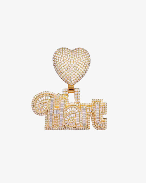 "HART" Custom Moissanite Pendant 14k Gold 1