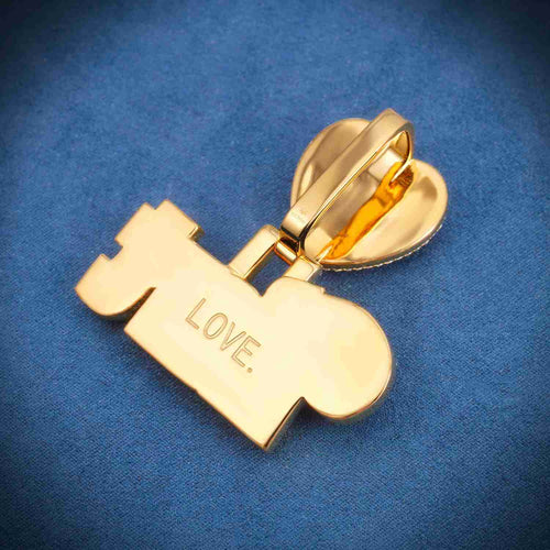 "HART" Custom Moissanite Pendant 14k Gold back