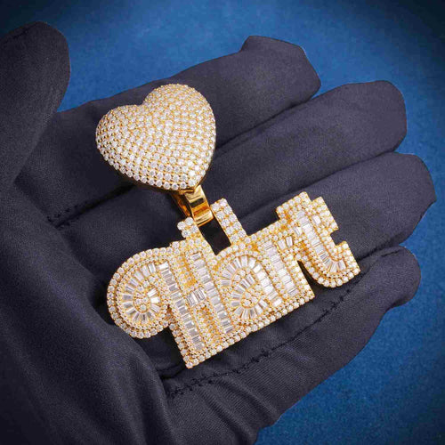 "HART" Custom Moissanite Pendant 14K Gold