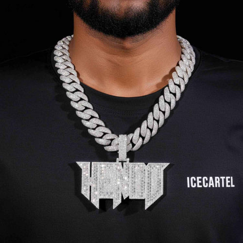 "HENDO" Custom Moissanite Pendant 14K Gold model1