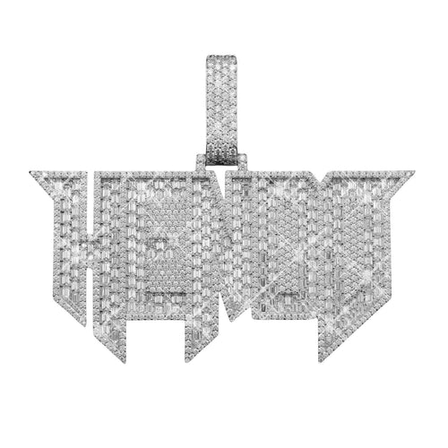 "HENDO" Custom Moissanite Pendant 14K Gold 1