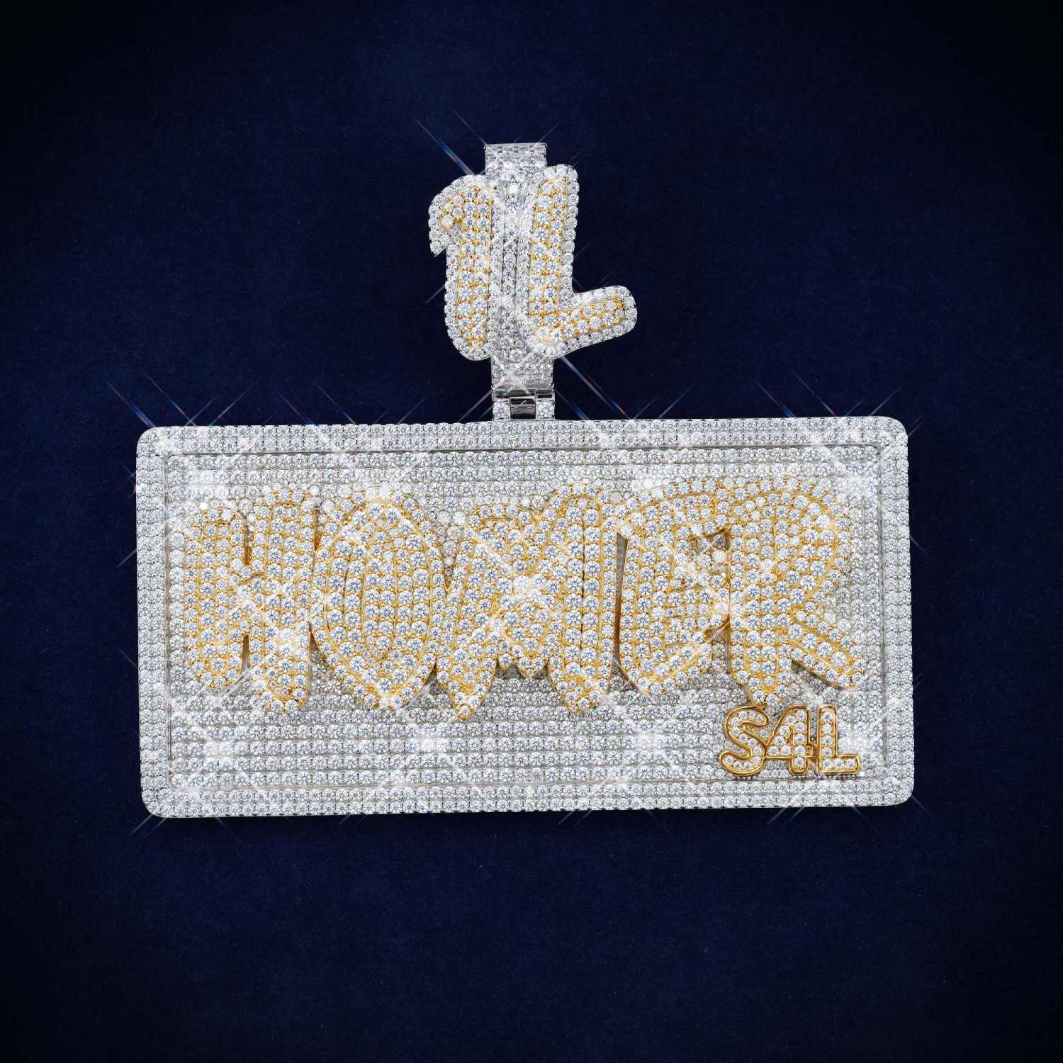 HOMER Custom Moissanite Name Pendant 14K Gold icecartel main