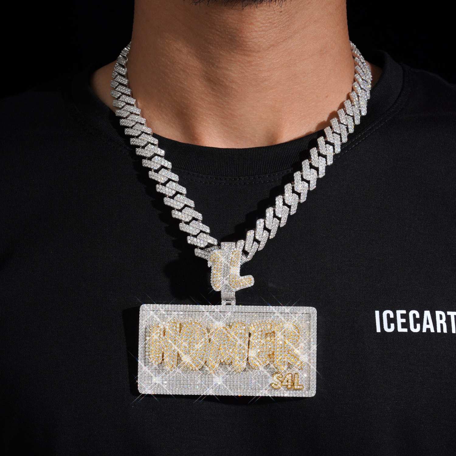 HOMER Custom Moissanite Name Pendant 14K Gold icecartel model
