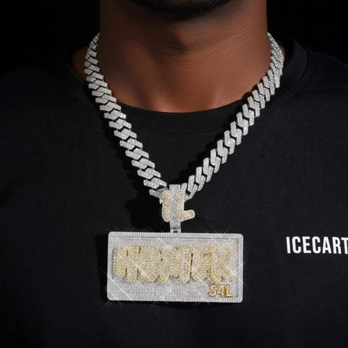 HOMER Custom Moissanite Name Pendant 14K Gold icecartel model1