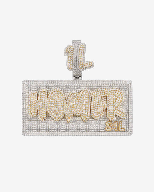 HOMER Custom Moissanite Name Pendant 14K Gold icecartel white