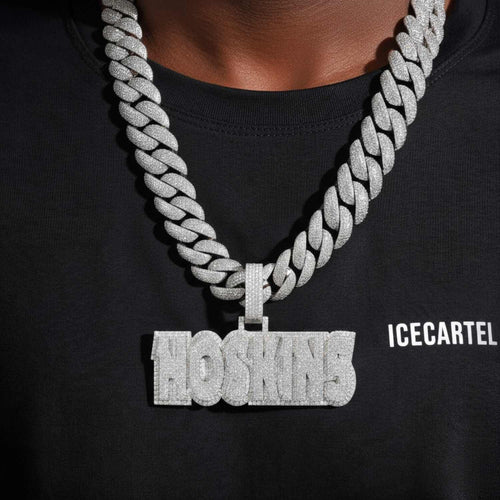 HOSKINS Custom Moissanite Name Pendant 14K Gold ICECARTEL MODEL1