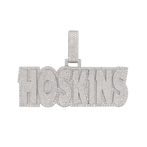 HOSKINS Custom Moissanite Name Pendant 14K Gold ICECARTEL WHITE