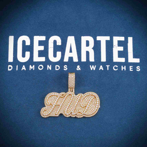 "HUD" Custom Moissanite Pendant 14K Gold icecartel