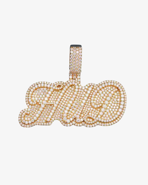 "HUD" Custom Moissanite Pendant 14K Gold 1