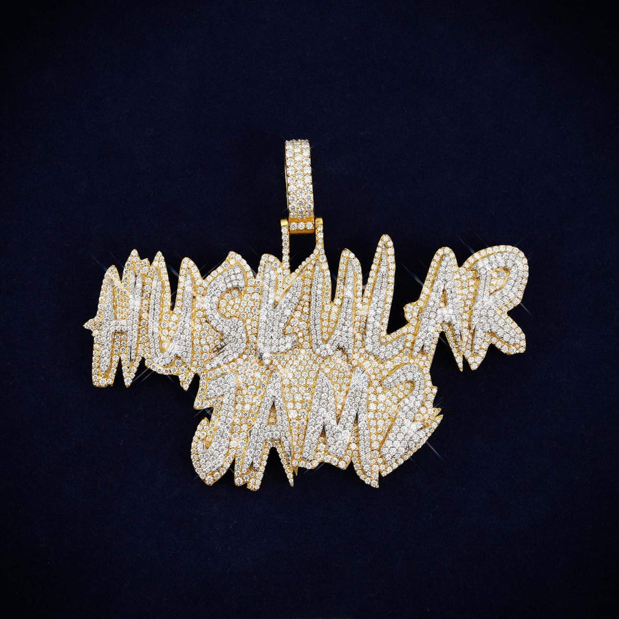 HUSKULAR JAMZ Custom Moissanite Name Pendant 14K Gold icecartel main