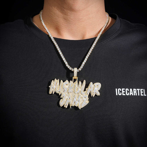 HUSKULAR JAMZ Custom Moissanite Name Pendant 14K Gold icecartel model