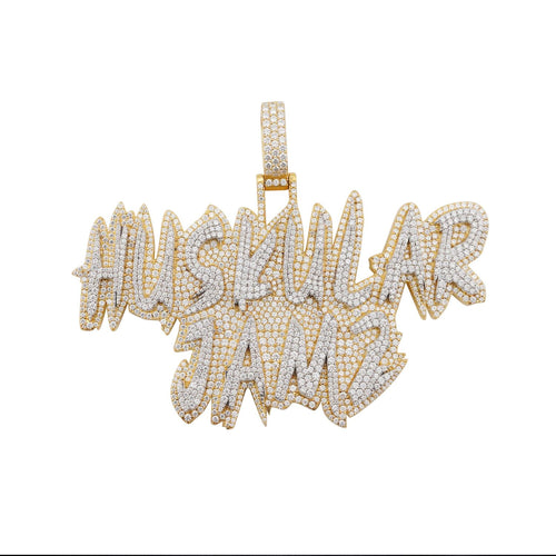 HUSKULAR JAMZ Custom Moissanite Name Pendant 14K Gold icecartel white1