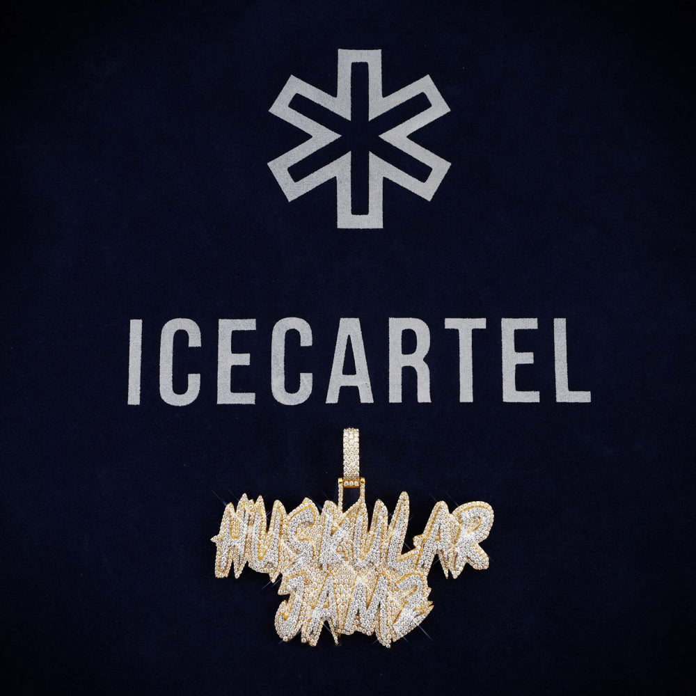 HUSKULAR JAMZ Custom Moissanite Name Pendant 14K Gold icecartel