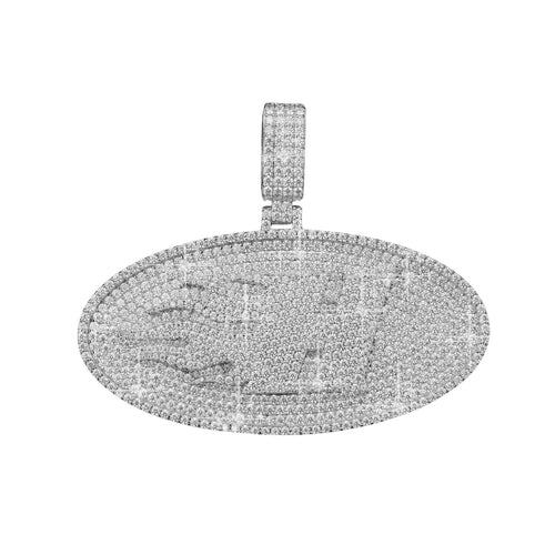 "H" Custom Moissanite Pendant 14K Gold 11