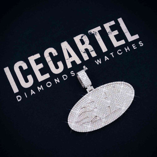 "H" Custom Moissanite Pendant 14K Gold icecartel