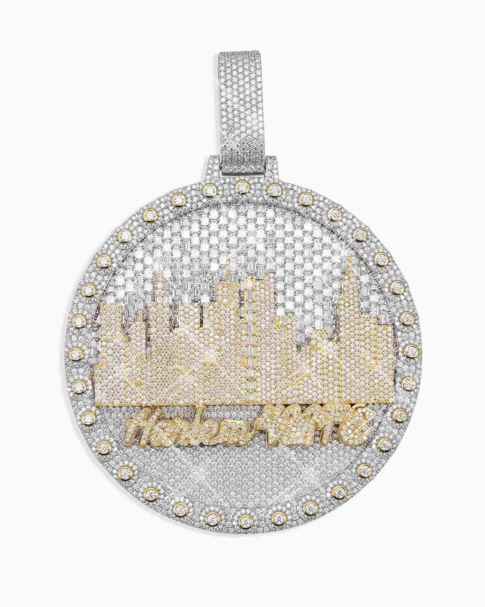 Harlem custom circle pendant 14k gold icecartel main