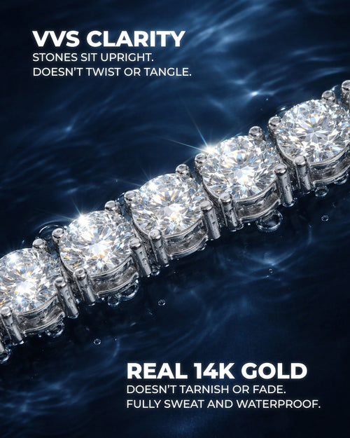 VVS Tennis Chain 14K Gold (ALL SIZES)