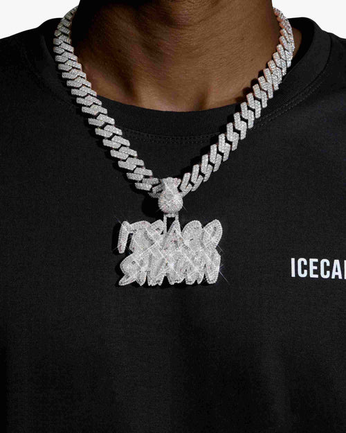 ITS AGO SHAWN custom moissanite name pendant 14k gold icecartel model