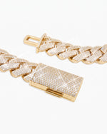 4 Row 20MM Moissanite Cuban Link Chain 14K Gold - 