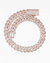 4 Row 20MM Moissanite Cuban Link Chain 14K Gold - Rose Gold