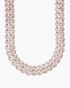 4 Row 20MM Moissanite Cuban Link Chain 14K Gold - Rose Gold
