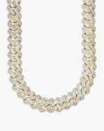 4 Row 20MM Moissanite Cuban Link Chain 14K Gold - 