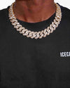 4 Row 20MM Moissanite Cuban Link Chain 14K Gold - 