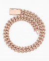 4 Row 20MM Moissanite Cuban Link Chain 14K Gold - Rose Gold
